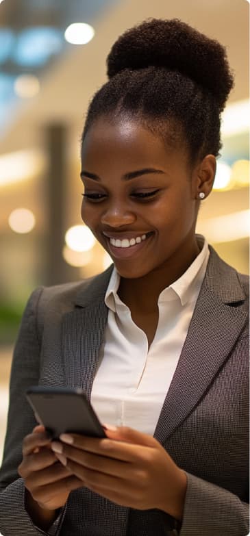 Professional woman using mobile phone